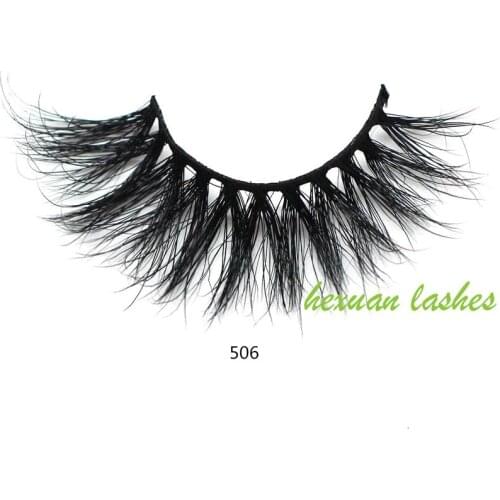 HEXUAN 5D Mink 25mm lashes with Custom Packaging Boxes super long cruelty free mink lashes long mink hair eyelashes