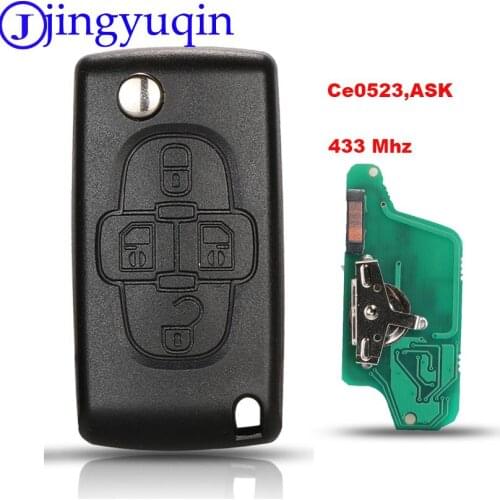 Jingyuqin 4b 433mhz Car Remote Key Control for Peugeot 207 307 308 407 Citroen C2 C3 C4 C5 Flip Key Case Shell CE0523 Folding