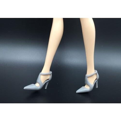 Doll shoes high heels gray shoes for your barbie dolls BBI909