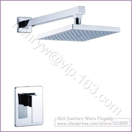 L15822 - Luxury High Quality In Wall Concealed Head Rain Shower of Square Stainless Steel Shower Set