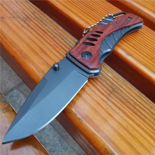 Small Knife, Stainless Steel Folding Knife, Sharp and Durable, Wooden Inlaid Handle, Beautiful Non-slip, Hand Tool