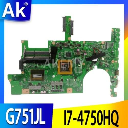 Akemy 90NB0890-R02000 mainboard for ASUS ROG G751JL G751JT G751JY Laptop motherboard w/ I7-4750HQ GTX965M (V2G)