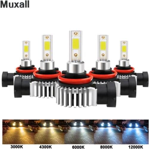 Muxall LED Mini Car H7 Lamp H4 H3 H1 H11 Front Bulb 9005 9006 HB3 Ice lamp 6000K 8000K 12V Car Headlights Car Fog Light Kit