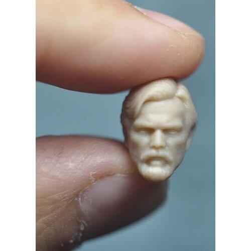 Unpainted 1/18 Middle Aged Obi-Wan Head Sculpt PVC Male Soldier Head Carving Fit 3.75'' JOYTOY ORI TOY Action Figure