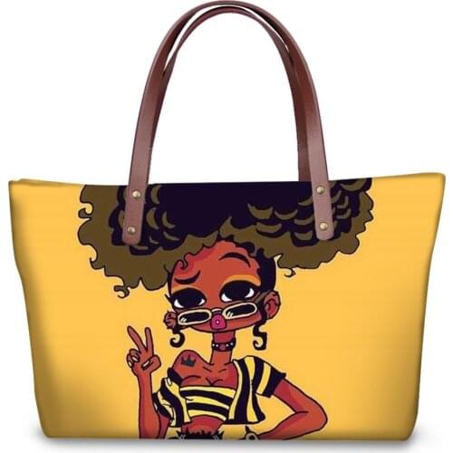 New Luxury Ladies Handbags Fashion Black Girl Printed WomenS Bags Lady Casual Bag Girl Shopping Shoulder Bags Bolsa Feminina