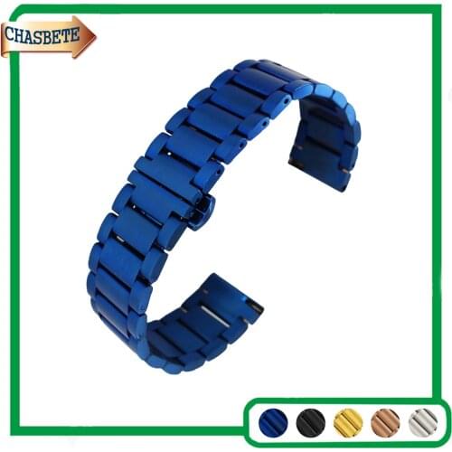 Stainless Steel Watch Band for Timex Weekender Expedition 16mm 20mm 22mm Quick Release Metal Strap Belt Wrist Loop Bracelet Blue