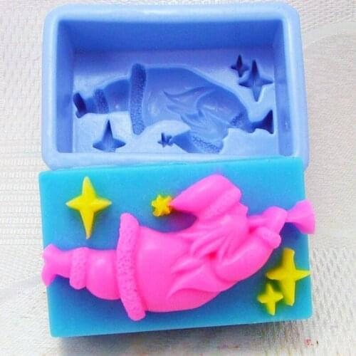 Christmas Silicone Soap Mold Santa Claus Shape Handmade Soap Chocolate Candy Mould Craft Resin Clay Tool
