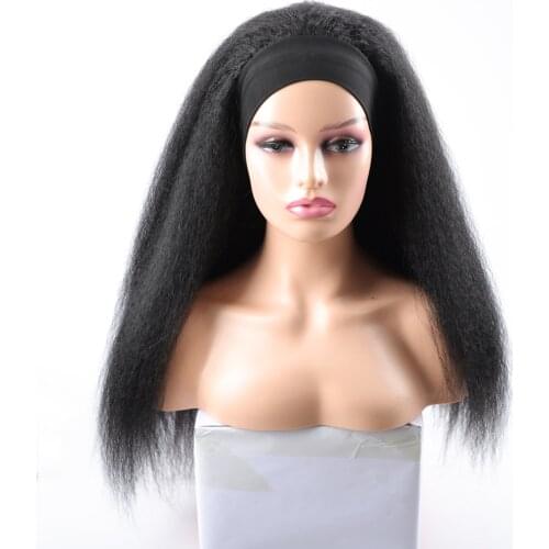 Synthetic Long Kinky Straight Headband Wig For Black Women Afro Synthetic Hair Wigs Headband Wig Blonde Black Red Purple