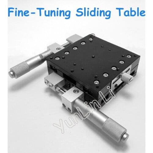 XY Axis Fine-Tuning Sliding Table Crossguide Manual Sliding Platform XY Axis Displacement Platform LY90-LM