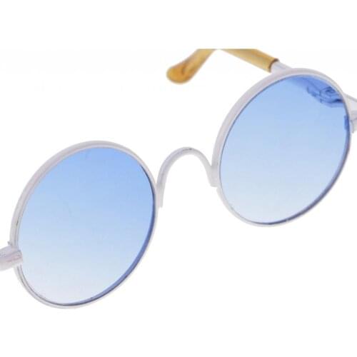 Retro Hippie Style White Round Frame Glasses Glasses Sunglasses for 1/3 SD