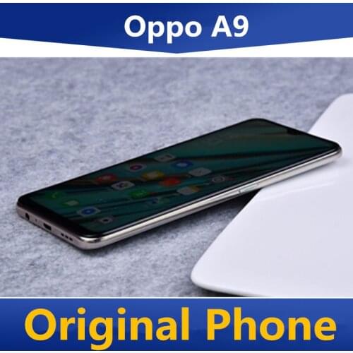 OPPO A9 4G LTE Cell Phone Helio P70 Android 9.0 6.53" Water drop Full Screen 6GB RAM 128GB ROM 3*Cameras Fingerprint OTG
