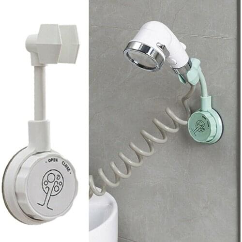 Universal Adjustable Shower Holder Base Detachable Bathroom Shower Head Hand Held Bracket Suction Cup Stand Punching Free