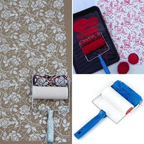 Wall Patterned Paint Rollers Decoration Tools 5" Rubber Roller Brush Tool Set 3D Pattern Wallpaper Room Decor Painting Machine