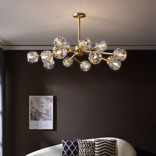 Vintage Kitchen Decoration Crystal Chandelier Lighting American Style Living Room Dining Room Lustre Molecular Art Hanging Lamps