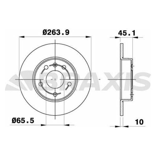 REAR BRAKE DISC 264mm X 10mm OPEL ZAFIRA B 1.6I 1.6T 569125