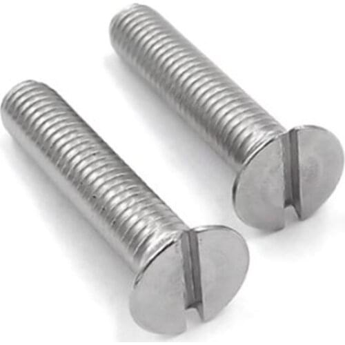 10/50pc M1.6 M2 M2.5 M3 M4 M5 M6 304 A2-70 stainless steel GB68 Metric Threaded Slotted Flat Countersunk Head Machine Screw Bolt