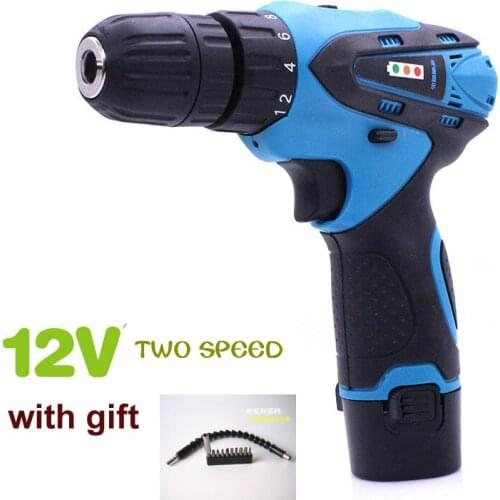 12/16.8/21V Two Speed Rechargeable Cordless Driver Electric Hand Drill Bit Electrical Screwdriver Power Tool Part Set
