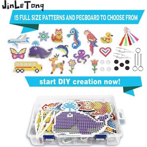 JINLETONG Hama Beads 5mm Pegboard Hama Beads 15Pcs Pegboards Template Material for Making Cartoons Iron Beads Boards