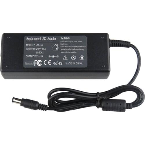 15V 5A for Toshiba Tecra A9 A10 A11 M2 M3 M4 M5 M6 M7 M9 M10 M11 AC Adapter Charger Power Cord