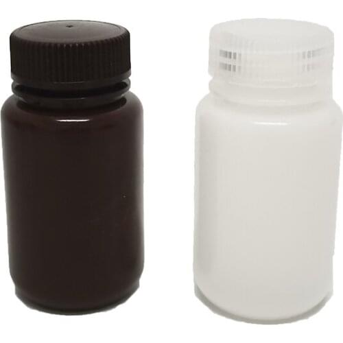 50pcs HDPE Plastic Reagent Bottle, Wide Mouth Bottle with Lid, Big Mouth Brown Sealed Sampling Bottle 60 250 500 1000ml
