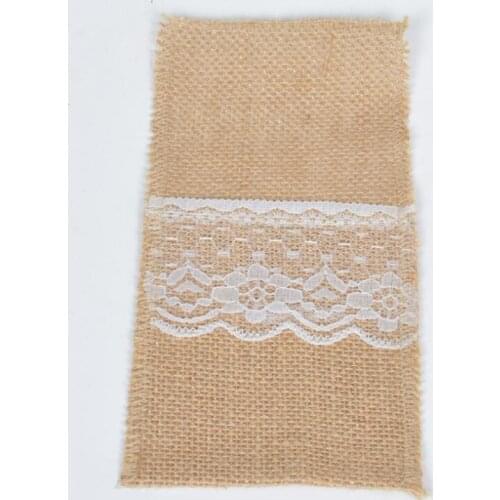 4*8 Inch Natural Burlap Utensil Holders Knives Forks Bag Cutlery Pouch Wedding Tableware Bags LX7358