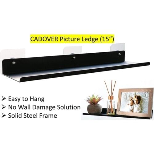 4 Pack Vinyl Record Display Shelf Metal Frame Wall Mounted Holder Stand with Self Adhesive for Record Album Magazine