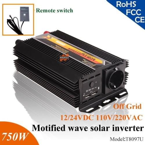 750W 12V 24V modified sine wave off grid solar inverter with 5V USB port