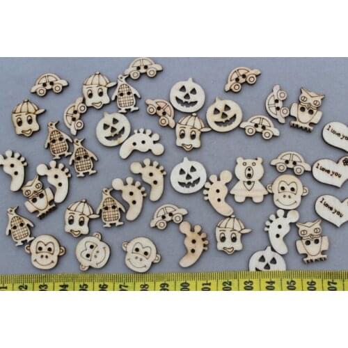 800 pcs of kawaii animals wood Wooden buttons Pendants cabs Beads size 15-25mm wood slices D25