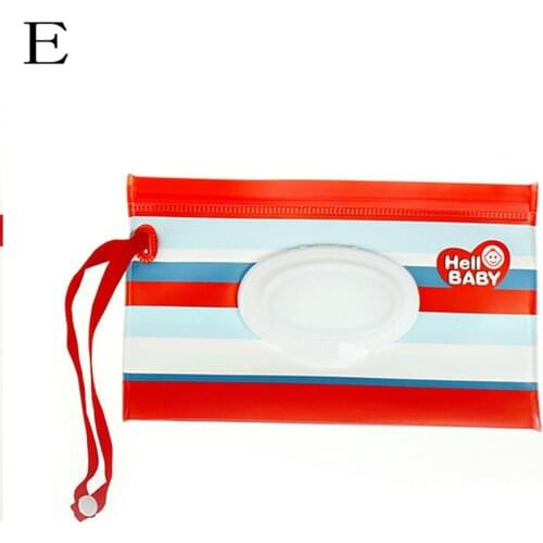 Snap-strap Wipes Container Clutch and Clean Wipes Carrying Case Eco-friendly Wet Wipes Bag Clamshell Cosmetic Pouch