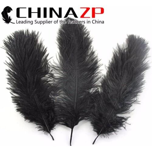 CHINAZP Crafts Co. Ltd 25-30cm(10-12") Length 100pcs/lot Beautiful Natural Black Party Decoration Ostrich Feathers