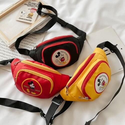 Disney Childrens Crossbody Bag Boy Shoulder Bag New Mickey Waist Bag Kids Girl Shoulder Bag Chest Bag Coin Purse