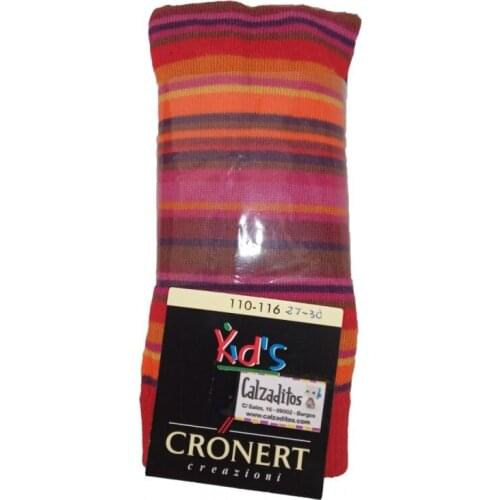 Kids Cronert Creazioni striped plain knit tights