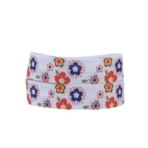 FLRA ElasticFashion floral style fold over elastic for girl hair accessory