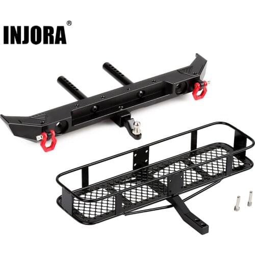 INJORA 1PCS Metal Rear Bumper with D-rings for 1/10 RC Crawler Car Axial SCX10 III AXI03007 Upgrade Parts