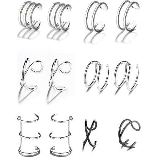 Simple Cheap Ear Clips Earrings No piercing Bohemia Geometric Earring For Women Punk Ear jewelry 2020