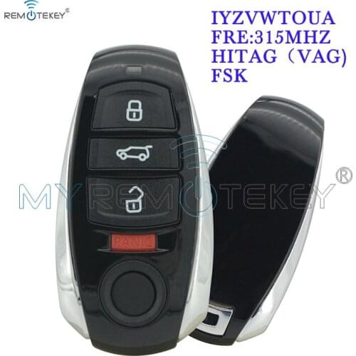 Remtekey 4 button 315Mhz FSK model IYZVWTOUA for Volkswagen Touareg Smart car key 2011 2012 2013 2014 2015 2016