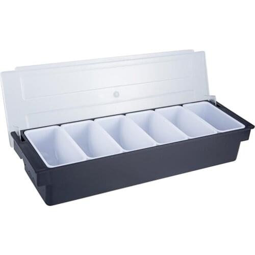 3/4/5/6 Grid Ice Cooled Condiment Serving Container Chilled Garnish Tray Bar Caddy for Home Work or Restaurant or Outdoor Buffet