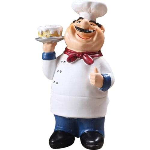Creative Resin Crafts Chef Statue Character Ornaments Fashion Home Decoration Bar Western Restaurant Cafe Cake Shop Decor
