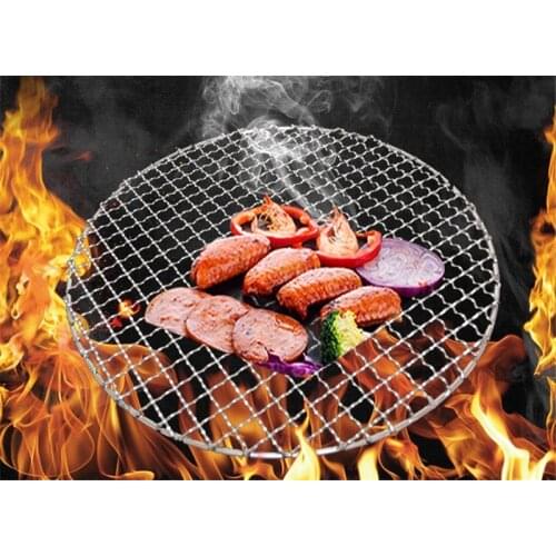 304 Stainless Steel round BBQ Grill Mesh Home Roast Nets Bacon Grill Tool Iron Nets barbecue accessories non-stick BBQ Mat Grid