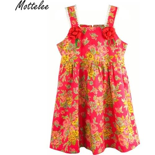 Mottelee Flower Girls Dress Summer Strapless Children Beach Dresses Cotton Pageant Baby Wedding Party Frocks for Girl