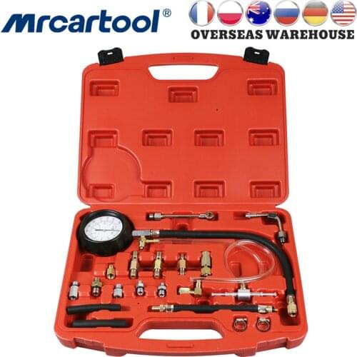 MR CARTOOL 0-140 Fuel Injection Pump Injector Tester Pressure Gauge Gasoline PSI Pressure Detection Tool Gasoline Pressure Meter