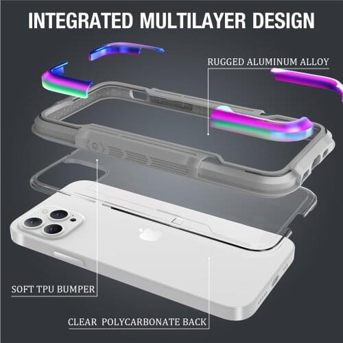 360 Full Protection Metal Armor Case For iPhone 12 Pro Max Case Luxury Alumimum + Tpu+ pc Full Cover Coque For iPhone 12 Mini 12