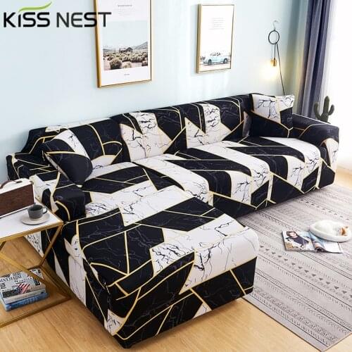 Stretch Decorative Printing Sofa Slipcover 5% Spandex,Chaise Longue 1 2 3 4 Seater L shape Sofa Cover ,For Living Room Set