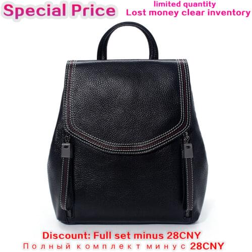 ZENCY NEW Classic Soft 100% Genuine Cow Leather Backpack For Women Lady Girl Soft Real Top Grade Cowhide Book Bag Style Knapsack