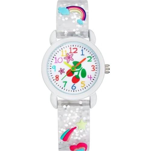 New Arrival Silicone Rainbow Sun Flower Kids Watch Children Girls Boys Students Quartz Wristwatches Relogio Kol Saati