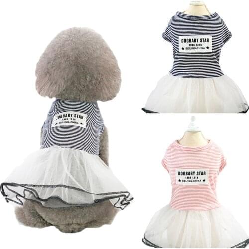 Summer Dog Dresses Braces Skirt For Small Medium Dogs Yorkie Terrier XS-XL Girl Dog Clothes Dress For Wedding Party Apparel Pug