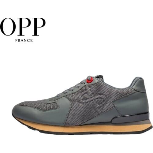 OPP Mens Shoes Outdoor Large Size Sports Shoes Mesh Breathable Casual Shoes Mens Leather Running Sneaker