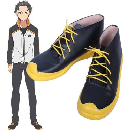 Re:Life In A Different World From Zero Natsuki Subaru Cosplay Shoes Anime Subaru Natsuki Sportswear Uniform cosplay wigs sets
