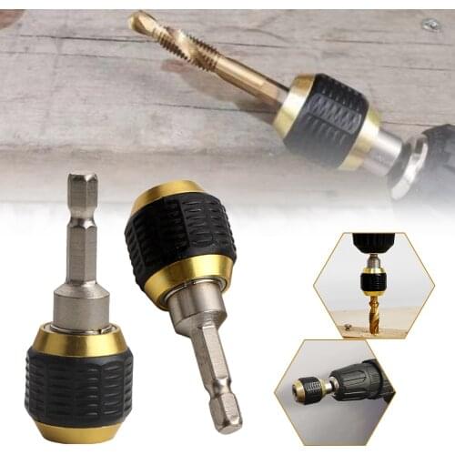 Drill Chuck Keyless Shaft Chuck Clamp Screwdriver Impact Driver Adaptor Quick Release 1/4 ''Hex Shank Hex Drill Bits Adapter