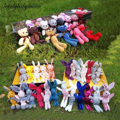 Teddy Bear Stuffed Plush Toys Cute Dress Rabbit Pendant Dolls Gifts Birthday Wedding Party Decor Accessories Doll